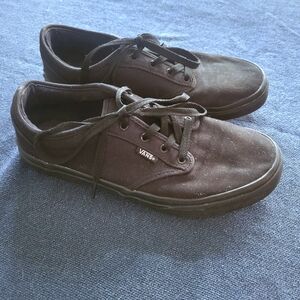 Kids Black Atwood Low-Top Vans Skate Shoes Size 6.5